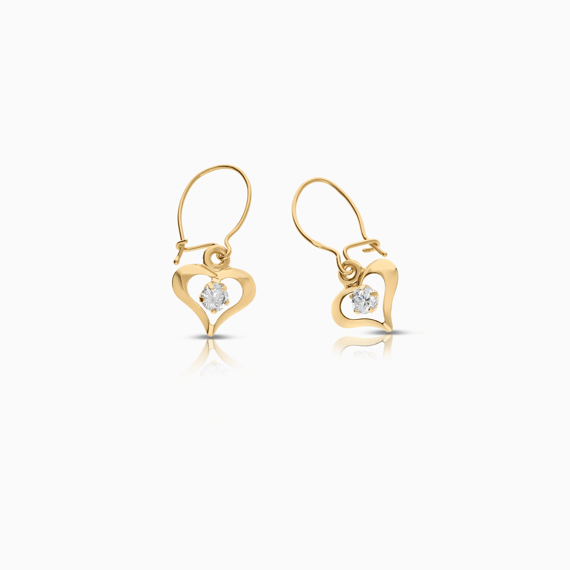 Gold earrings with white cubic 0.62g 18K gold