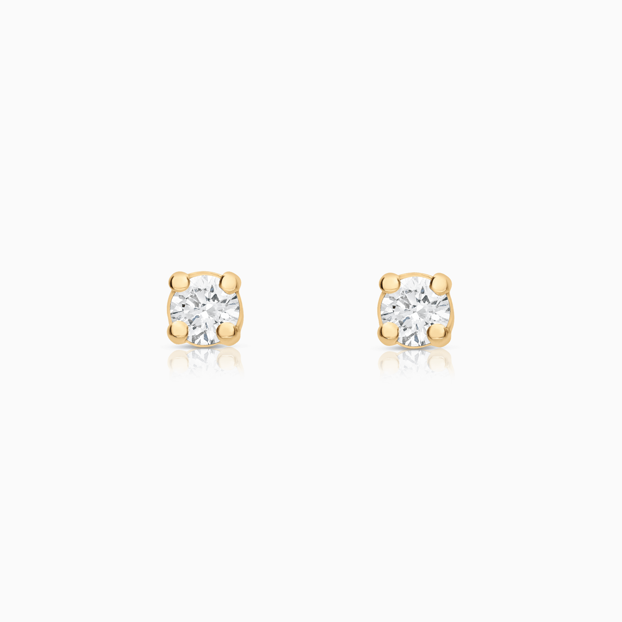 Solitaire earrings diamonds 0.08ct 18K gold