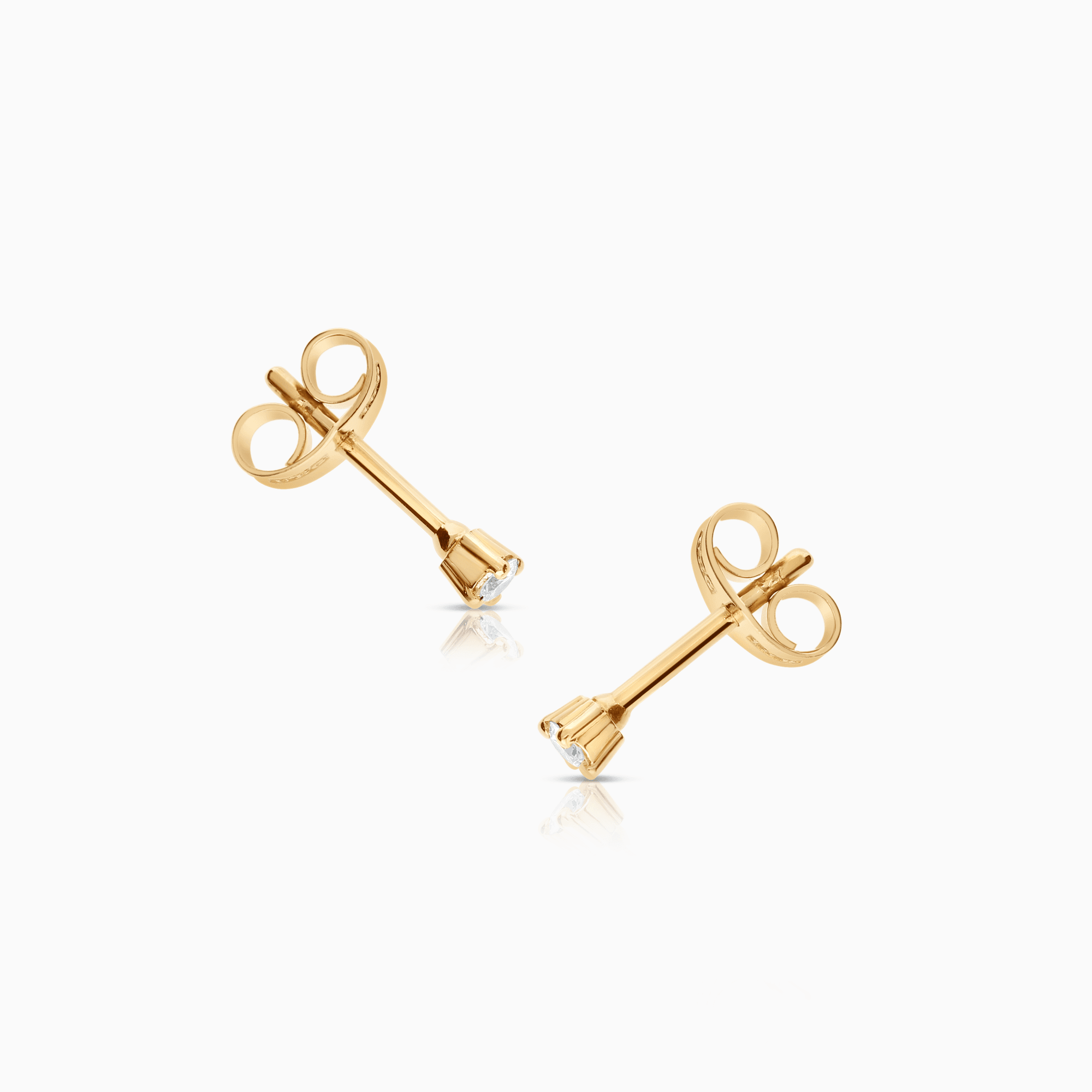 Solitaire earrings diamonds 0.08ct 18K gold