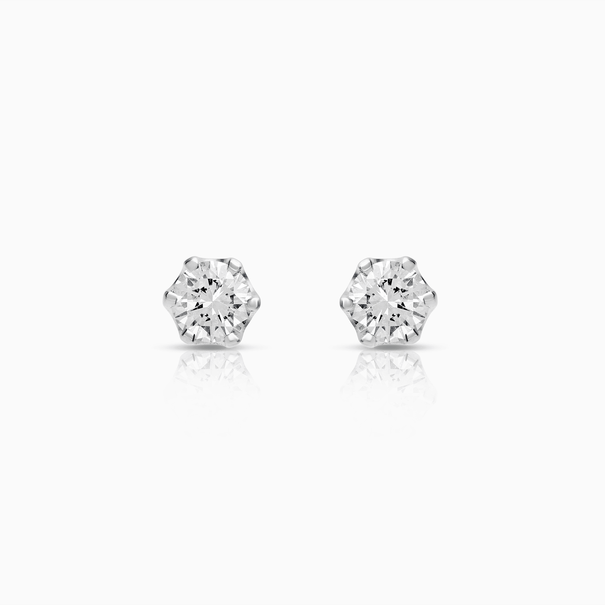 Solitaire earrings 0.60ct 18K white gold