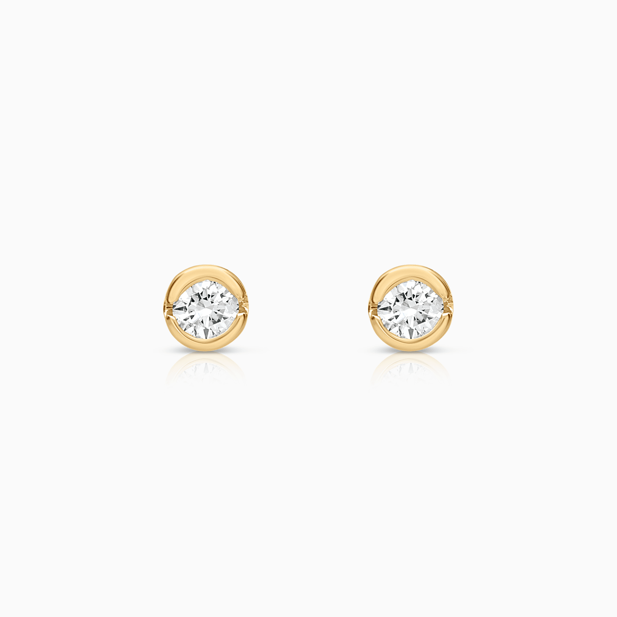 Solitaire earrings diamonds 0.10ct 18K gold