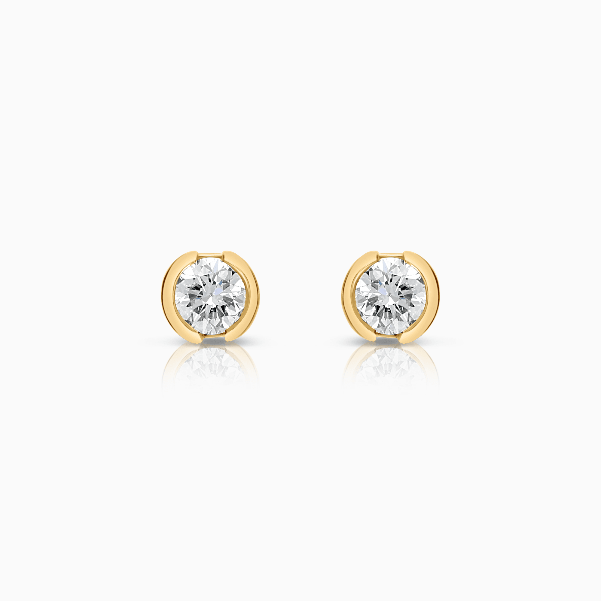 Solitaire earrings diamonds 0.30ct 18K gold