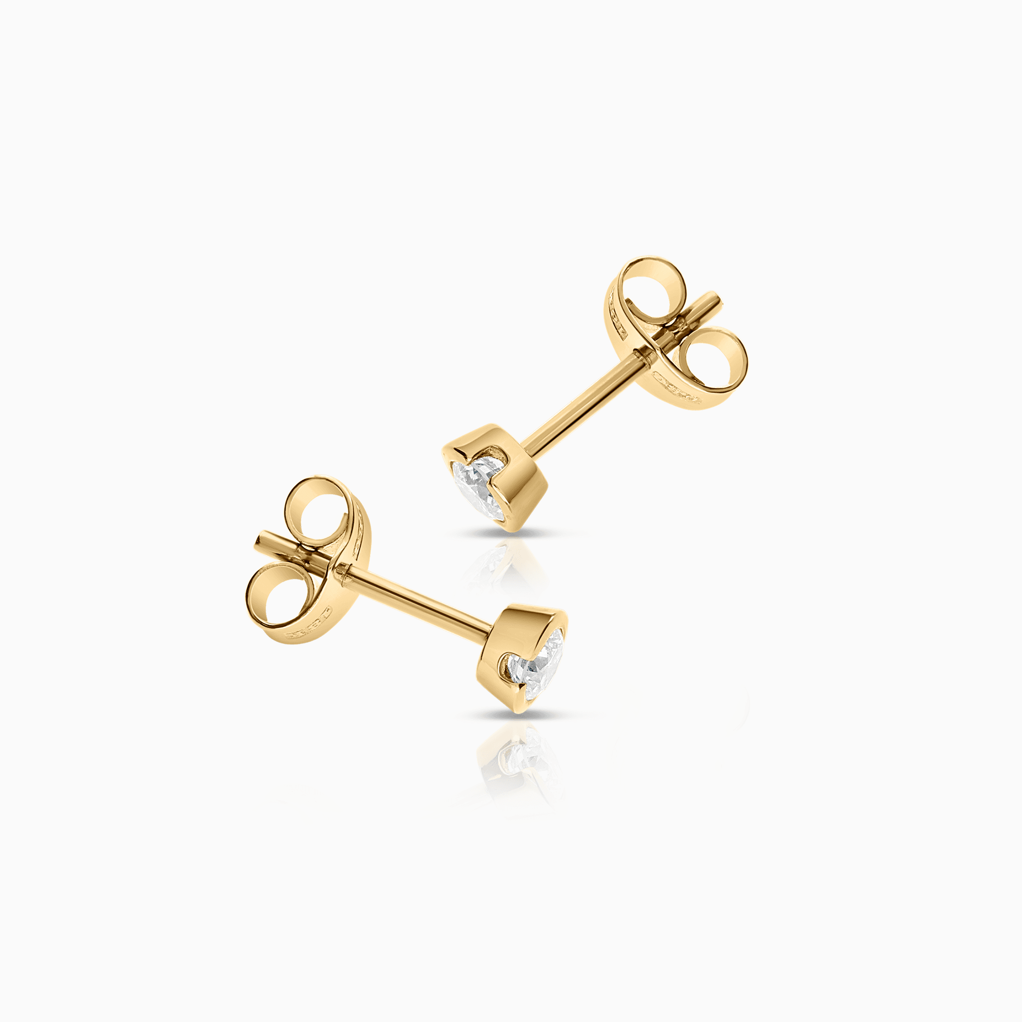 Solitaire earrings diamonds 0.30ct 18K gold