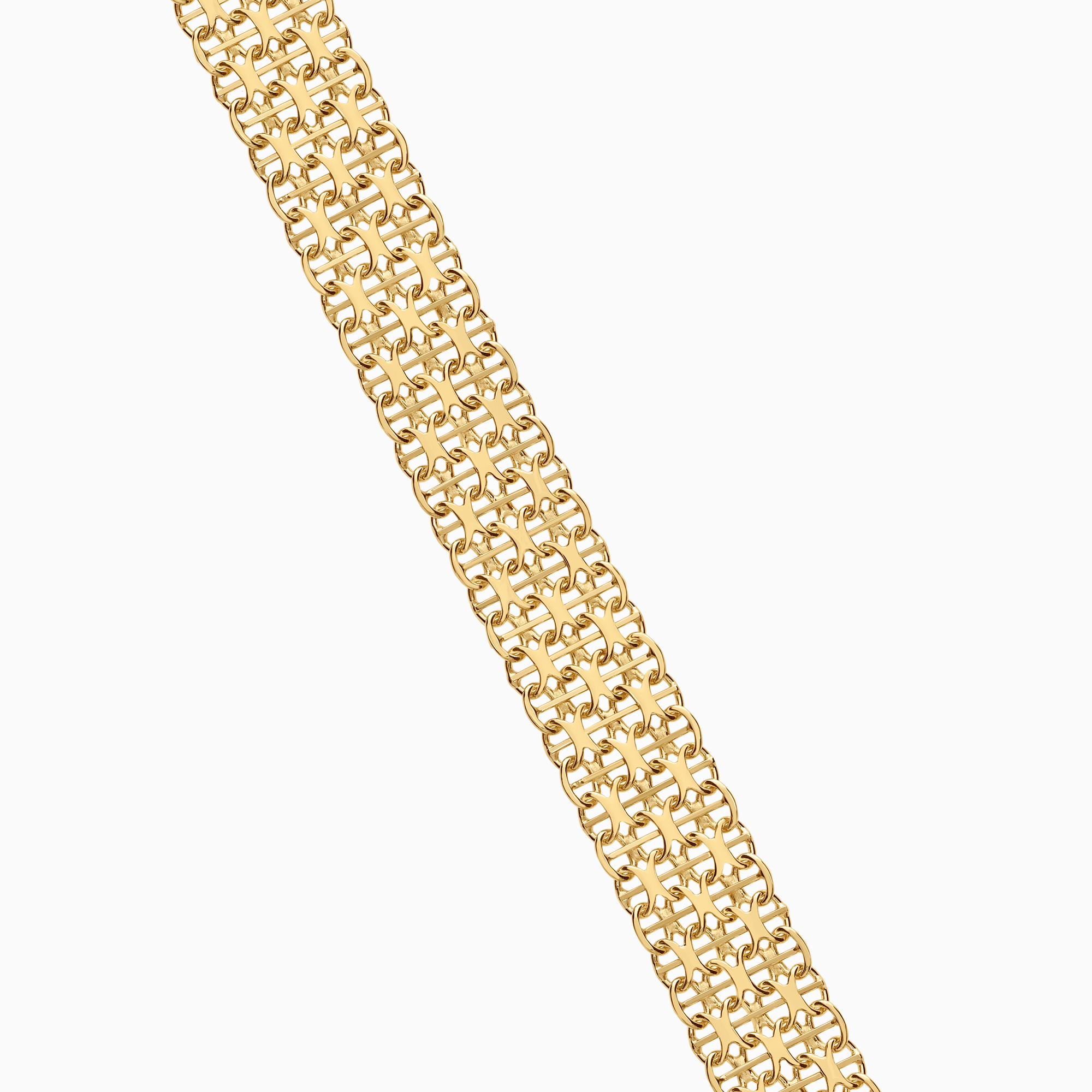 X-link bracelet with bar 16.98g 18K gold