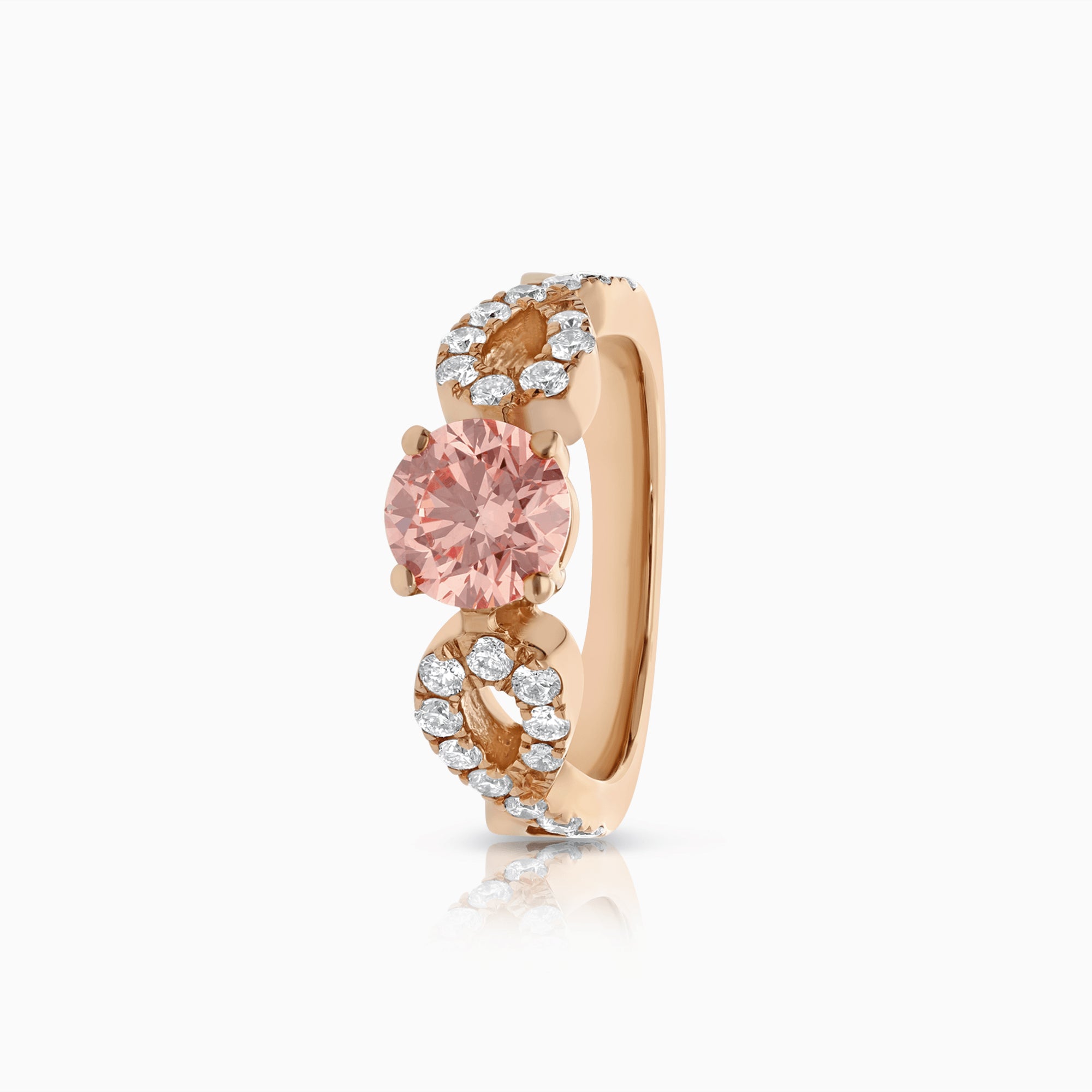 Diamantring med rosa diamant 0,89ct 18K
